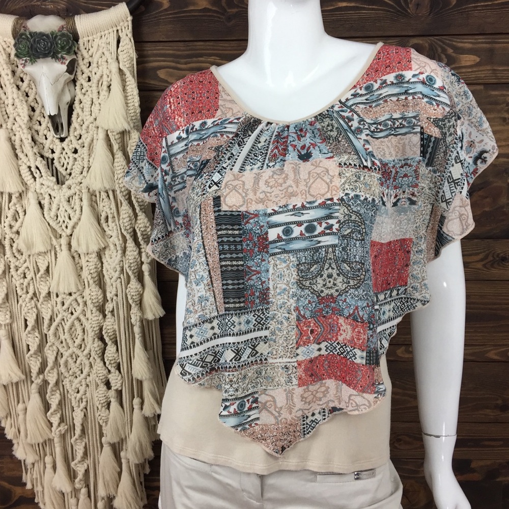 Naïf | Boho Sheer Poncho Style Blouse